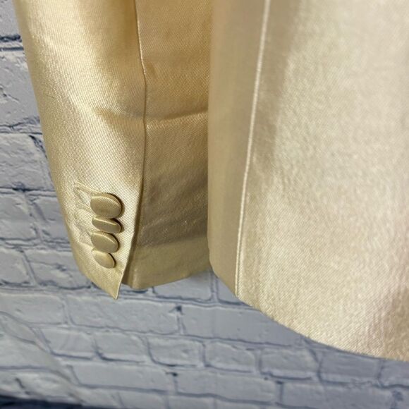 J Crew Collection Silk Tuxedo Black Cream Chic Formal Wedding Jacket 8 Skirt 6 - Picture 6 of 16